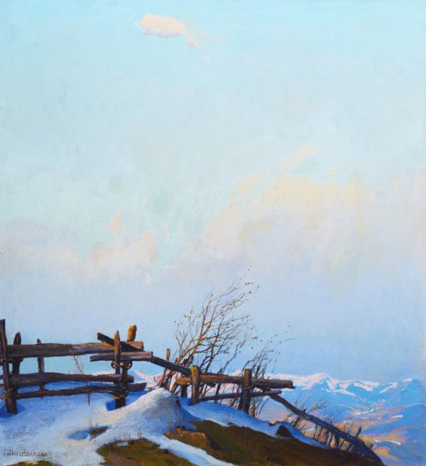 Adolf Helmberger, Gemälde, Vorfrühling in den Bergen