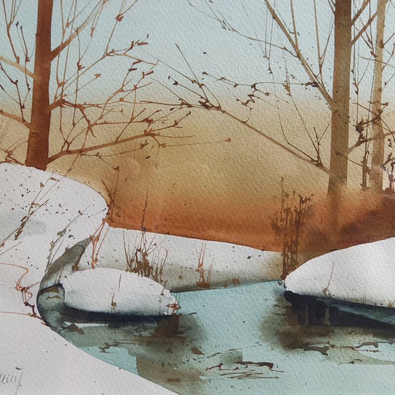 Ernst Balluf, Fluss im Winter